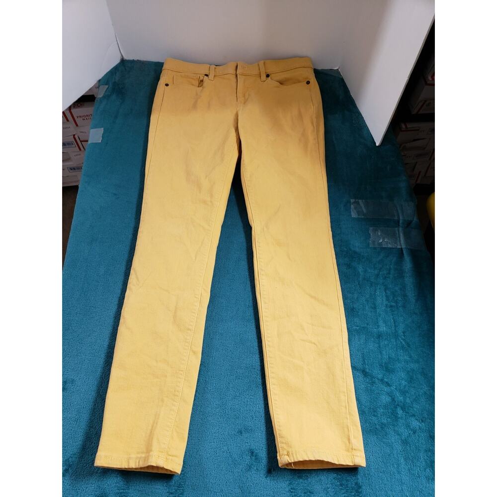 Loft Jeans Size 8 Womens Yellow Corduroy Pants Mid Rise Ladies Modern Skinny